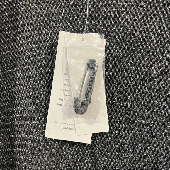 NWT Eileen Fisher Medium Fine Open Twist Short Kimono Cardigan Charcoal Gray - Picture 4 of 7